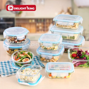 10PCS Borosilicate Kitchen Storage Glass Food Container